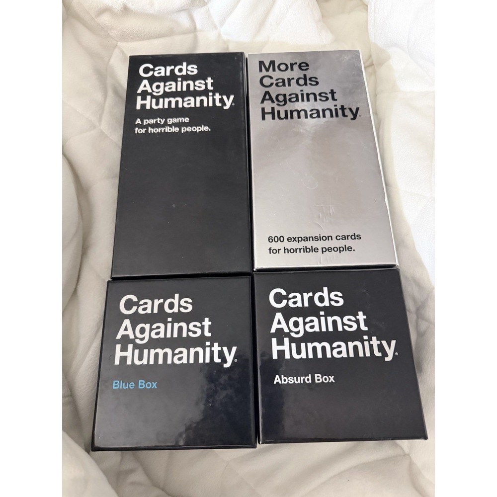 Cards Against Humanity | Original 600 Card Base Game Absurd Box + Blue Box